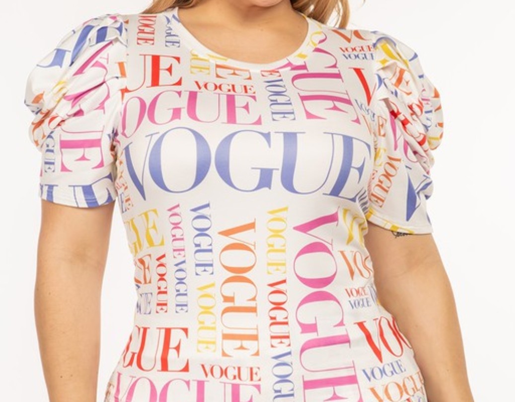 Plus Top Pluffy Sleeve Vogue