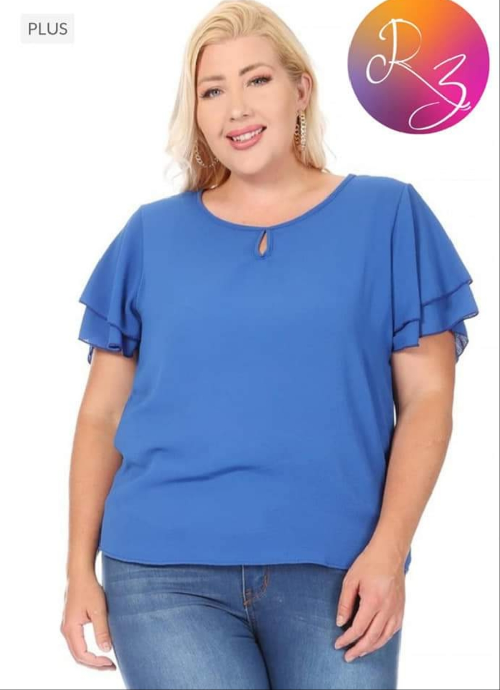 Plus Blusa Azul