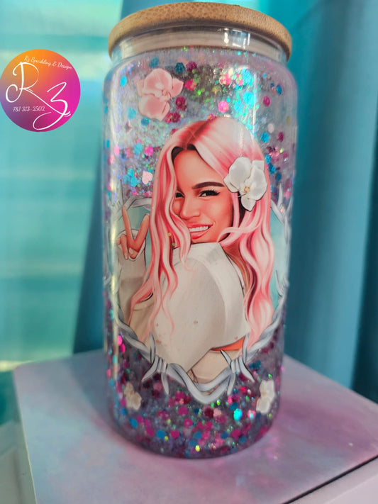 Vaso Cristal Motivo Karol G