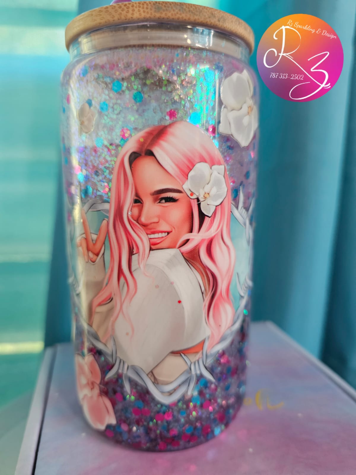 Vaso Cristal Motivo Karol G