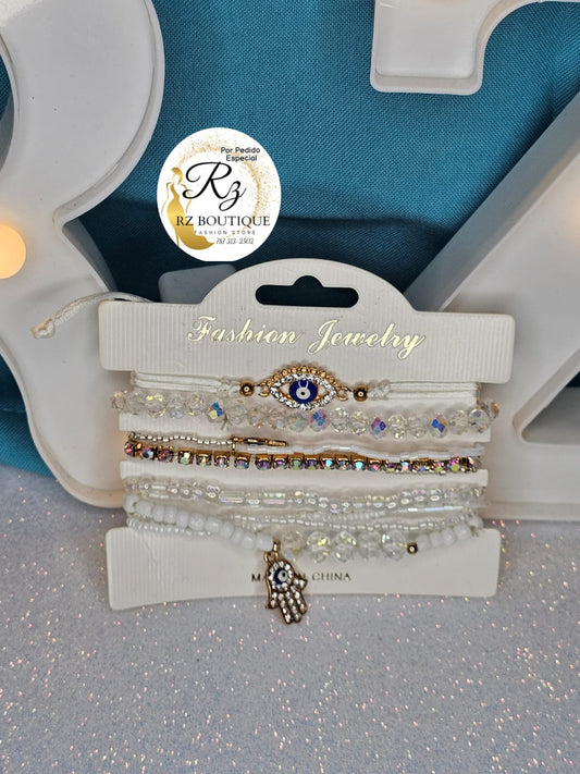 Set Bracelets Eyes White