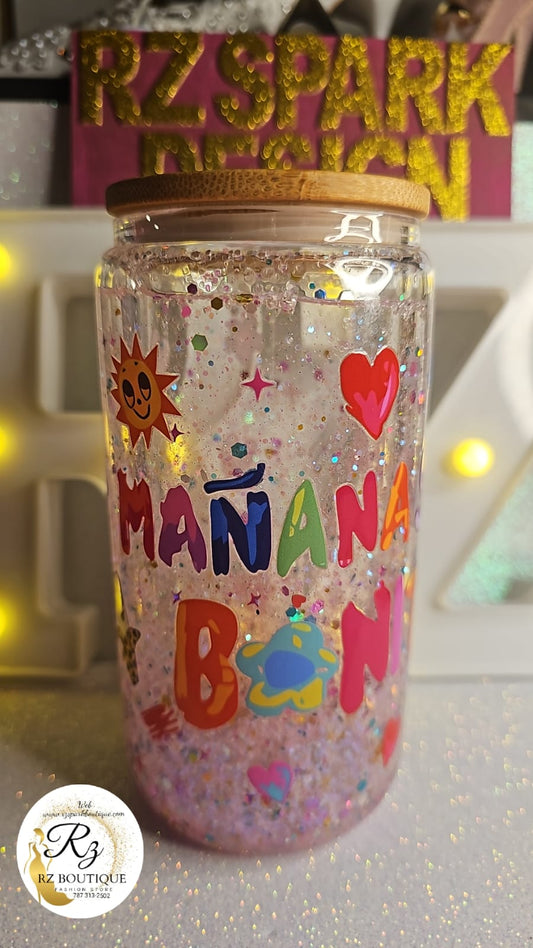 Vaso Cristal Mañana Será Bonito Glittter