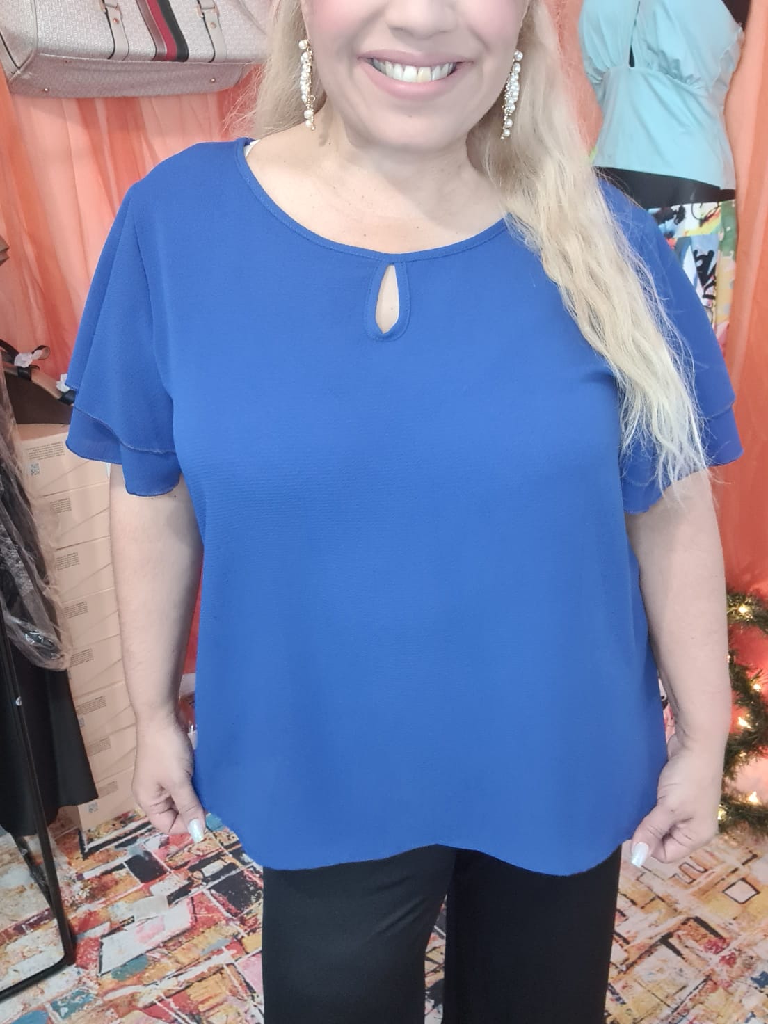 Plus Blusa Azul