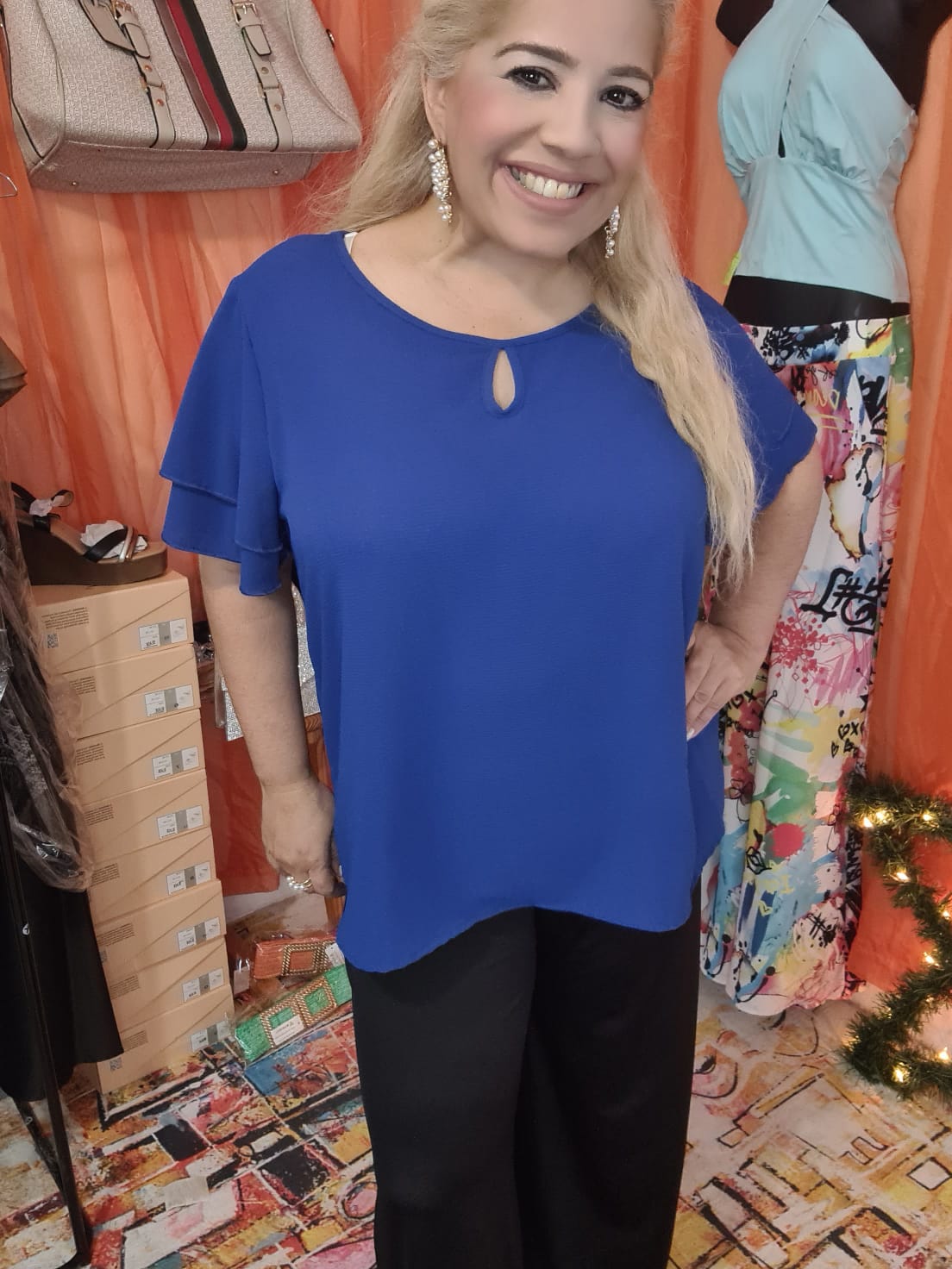 Plus Blusa Azul