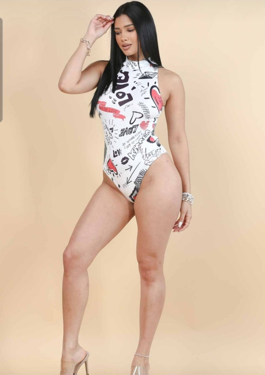 Heart Print Bodysuite