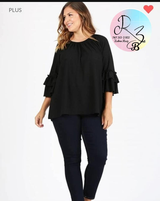 Ruffle Sleeve Blouse