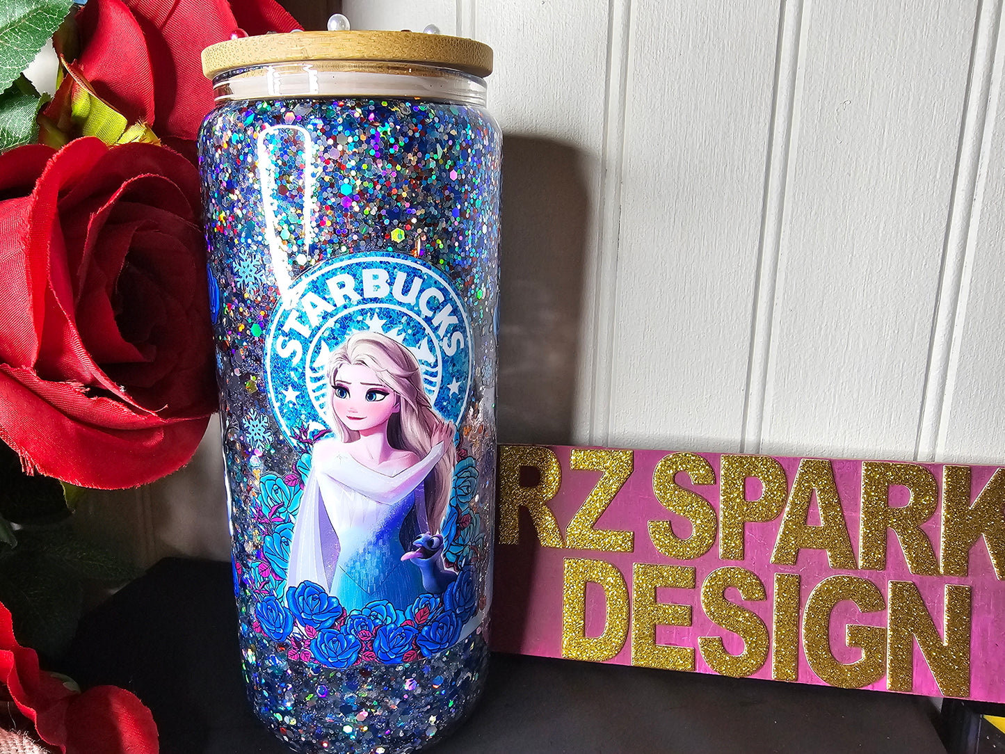 Vaso Cristal Motivo Elsa