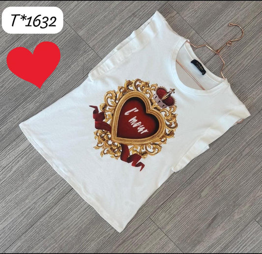 Blusa Manga Corta Ruffle Corazón